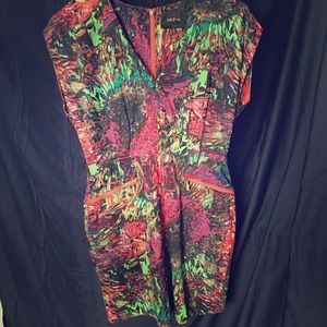 SOLD Ark & Co, Multi Color Splatter Design, Zip Dress